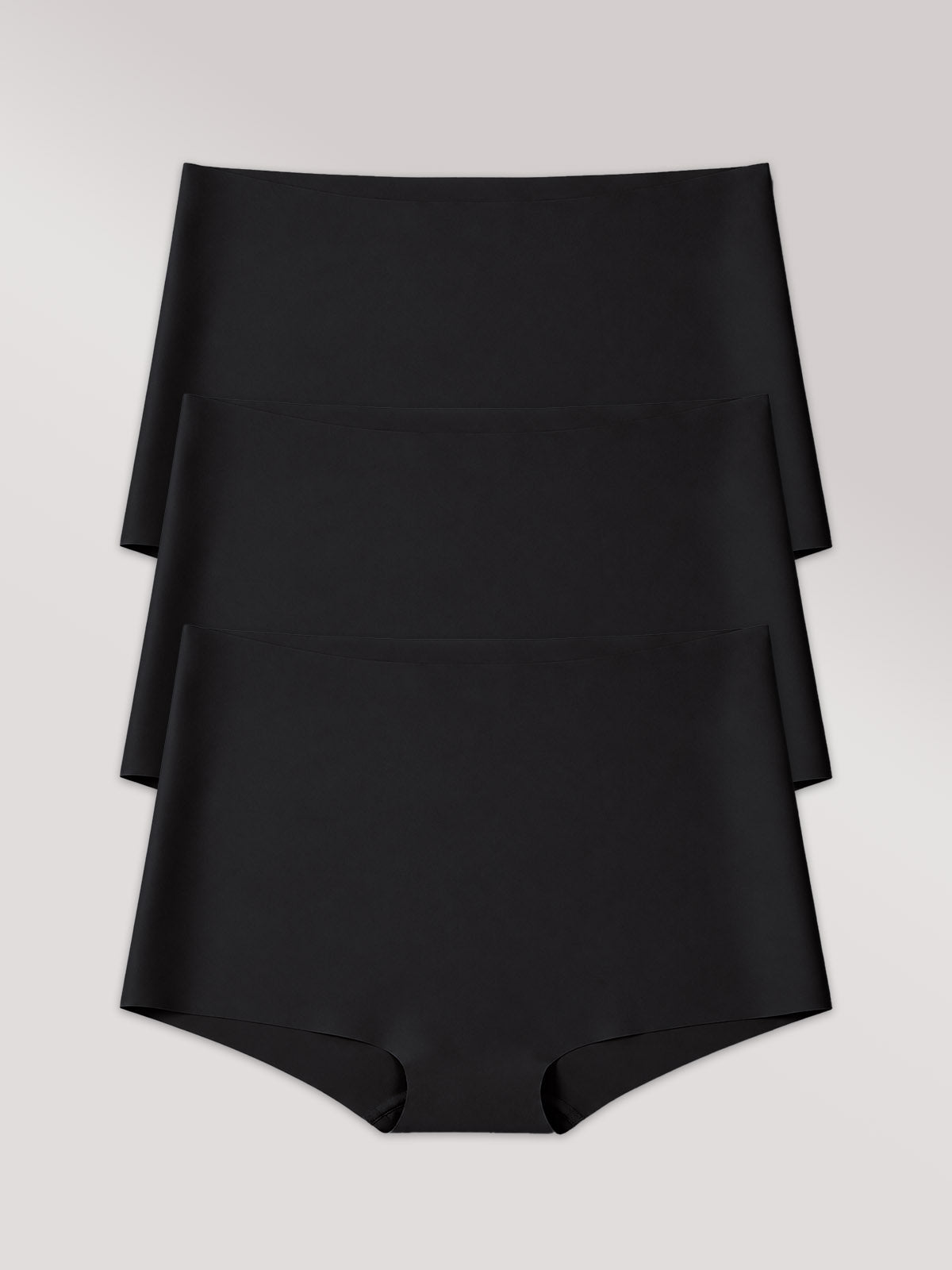 Kit com 3 Calcinhas Boxer Boyshort Invisível Sem Costura Preto