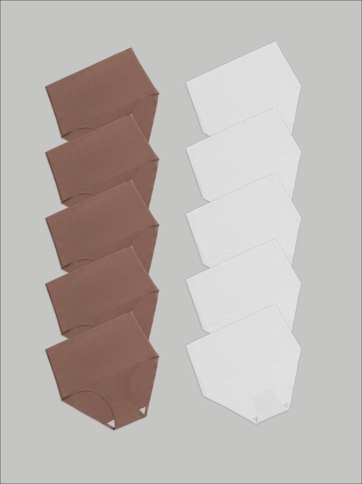 Kit com 10 Calcinhas Caleçon Modeladora Sem Costura Segunda Pele (5 Marrom Cacau e 5 Branco) - R$90,90 cada