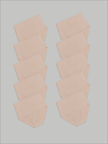 Kit com 10 Calcinhas Caleçon Modeladora Sem Costura Segunda Pele Bege - R$90,90 cada