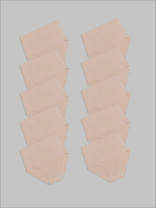 Kit com 10 Calcinhas Caleçon Modeladora Sem Costura Segunda Pele Bege - R$90,90 cada