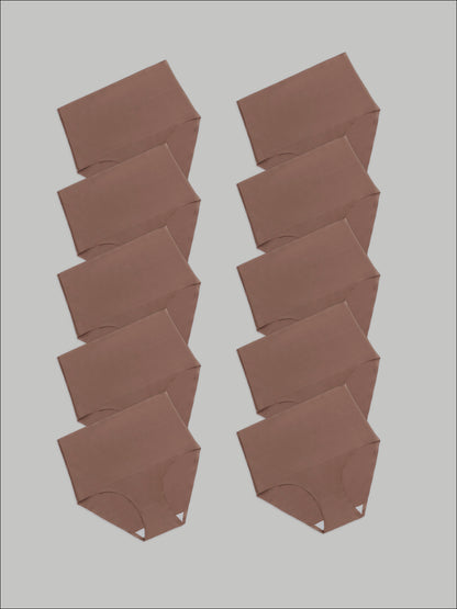 Kit com 10 Calcinhas Caleçon Modeladora Sem Costura Segunda Pele Marrom Cacau - R$90,90 cada