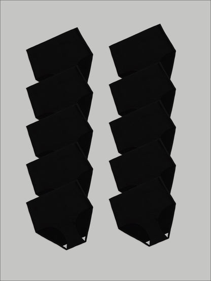 Kit com 10 Calcinhas Caleçon Modeladora Sem Costura Segunda Pele Preto - R$90,90 cada