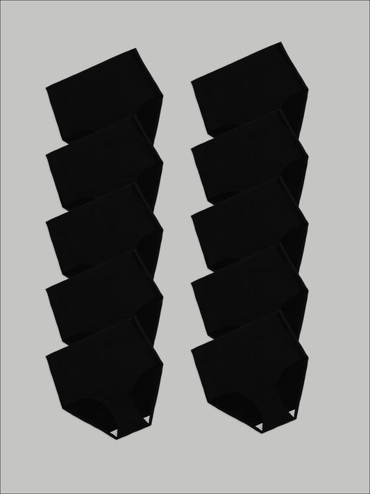 Kit com 10 Calcinhas Caleçon Modeladora Sem Costura Segunda Pele Preto - R$90,90 cada