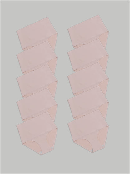 Kit com 10 Calcinhas Caleçon Modeladora Sem Costura Segunda Pele Rose - R$90,90 cada