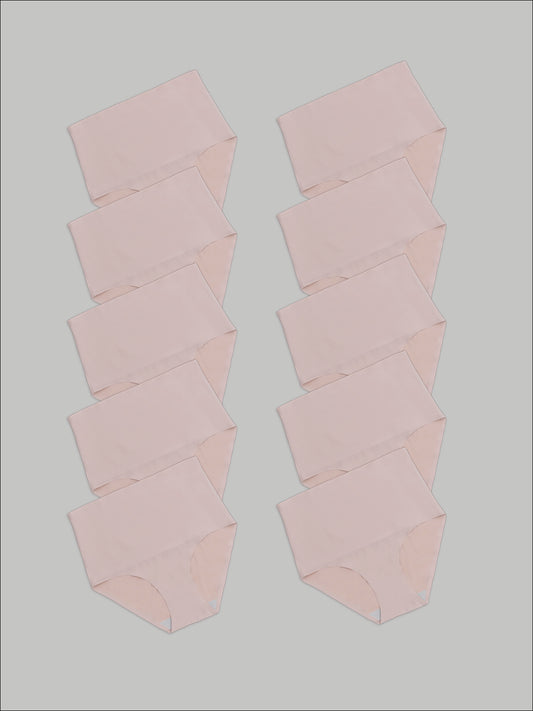 Kit com 10 Calcinhas Caleçon Modeladora Sem Costura Segunda Pele Rose - R$90,90 cada