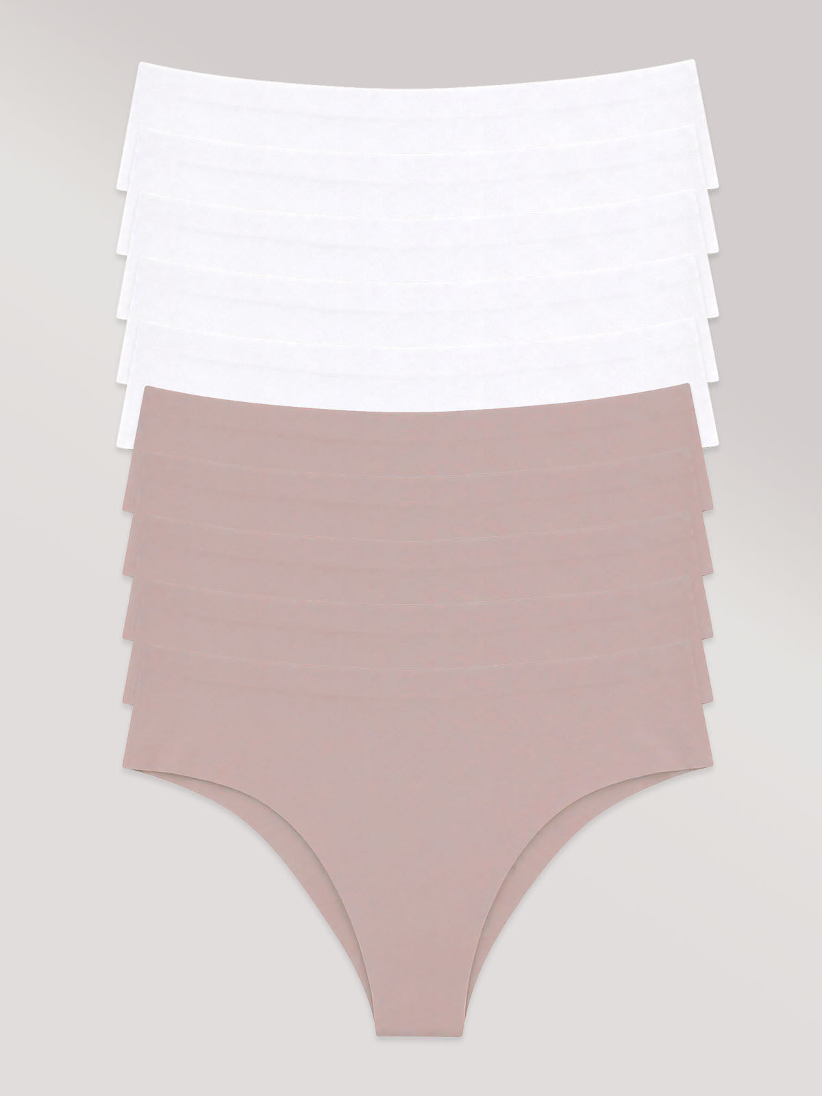 Kit com 10 Calcinhas Biquíni Sem Costura Segunda Pele (5 Branco e 5 Rose) - R$20,99 cada