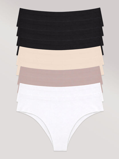 Kit com 10 Calcinhas Biquíni Sem Costura Segunda Pele (4 Preto, 2 Bege, 2 Rose e 2 Branco) - R$20,99 cada