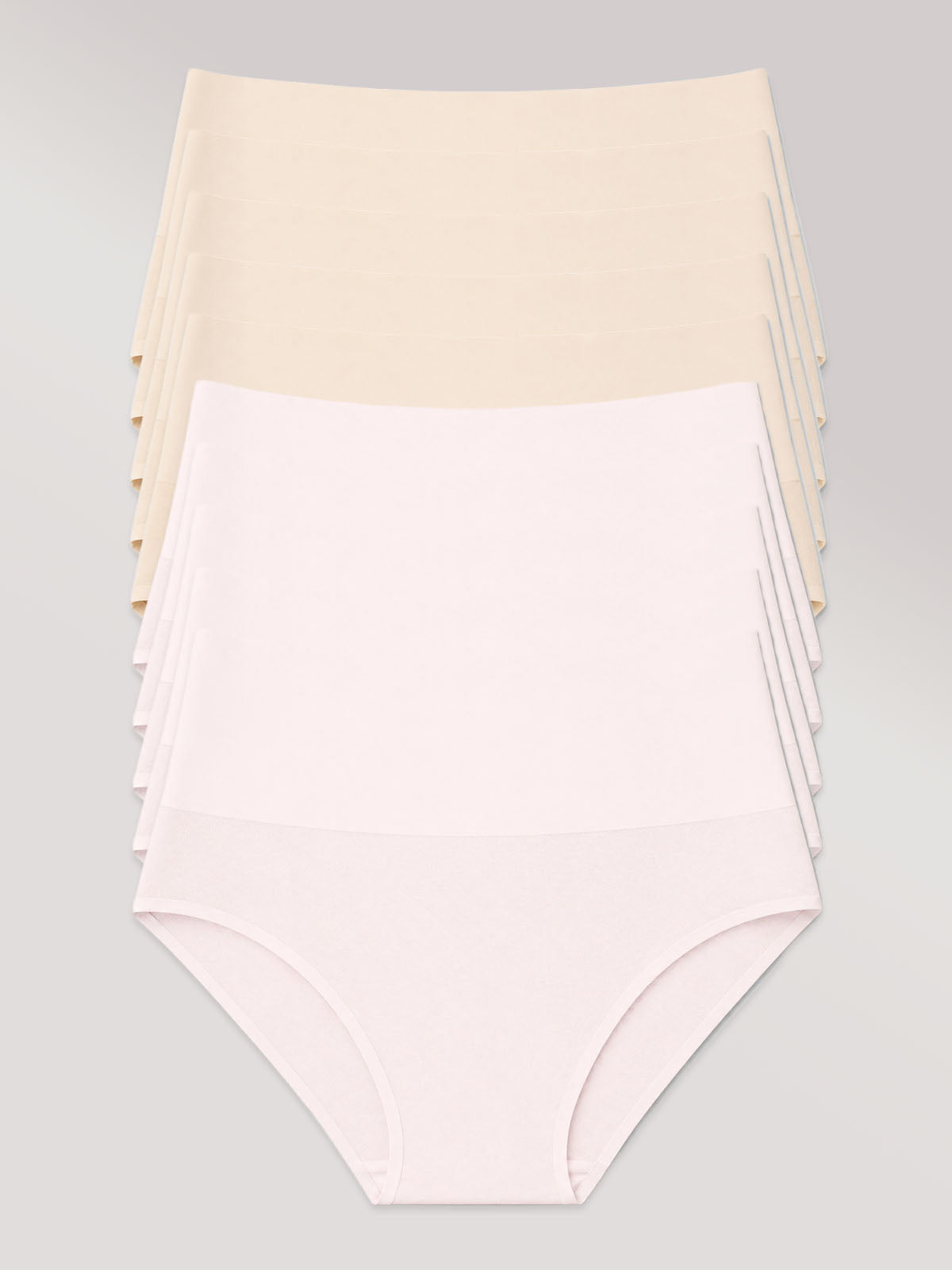 Kit com 10 Calcinhas Biquíni Redutora Sem Costura Segunda Pele (5 Bege e 5 Rose)