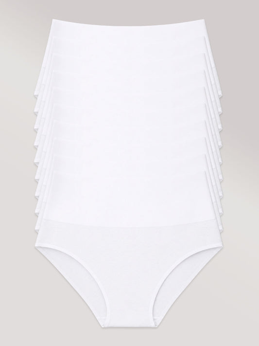Kit com 10 Calcinhas Biquíni Redutora Sem Costura Segunda Pele Branco - R$29,99 cada