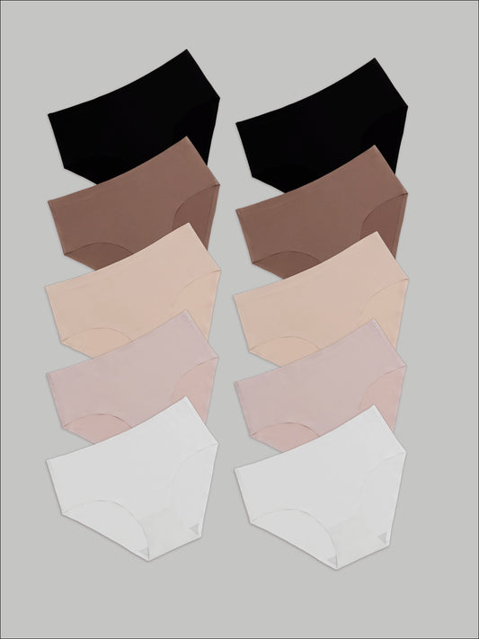 Kit com 10 Calcinhas Caleçon Redutora Sem Costura Segunda Pele (2 Preto, 2 Branco, 2 Bege, 2 Rose e 2 Marrom Cacau) - R$55,90 cada