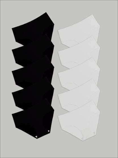 Kit com 10 Calcinhas Caleçon Redutora Sem Costura Segunda Pele (5 Preto e 5 Branco) - R$55,90 cada