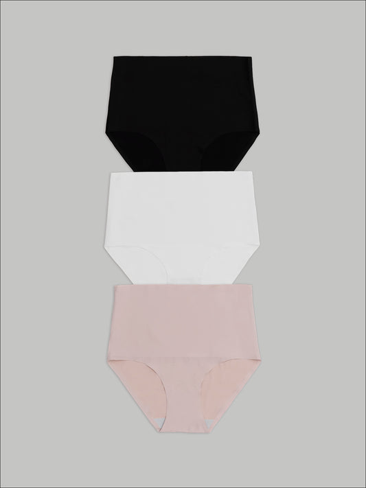 Kit com 3 Calcinha Caleçon Modeladora Sem Costura Segunda Pele (1 Preto, 1 Branco e 1 Rose) - R$116,90 cada