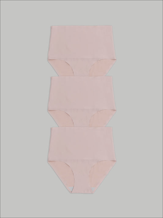 Kit com 3 Calcinha Caleçon Modeladora Sem Costura Segunda Pele Rose - R$116,90 cada