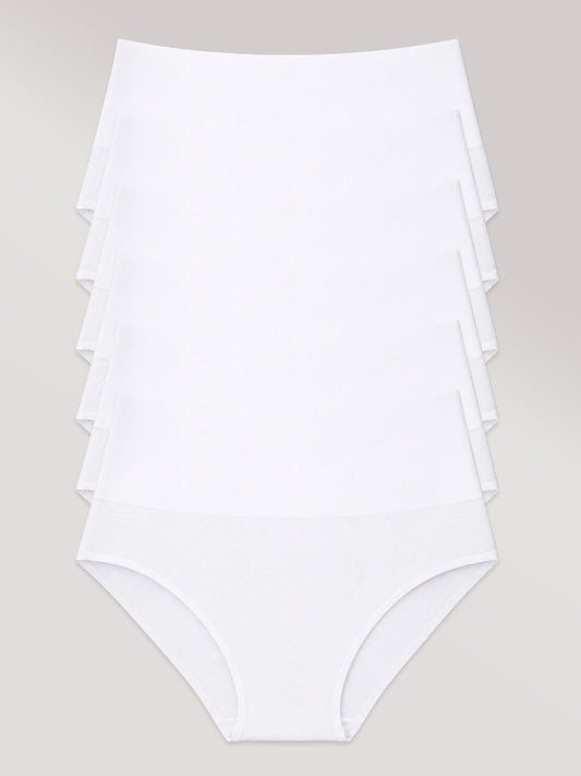 Kit com 6 Calcinhas Biquíni Redutora Sem Costura Segunda Pele Branco - R$35,98 cada