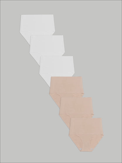 Kit com 6 Calcinhas Caleçon Modeladora Sem Costura Segunda Pele (3 Branco e 3 Bege) - R$103,90 cada