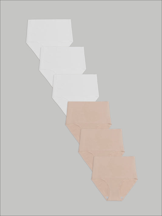 Kit com 6 Calcinhas Caleçon Modeladora Sem Costura Segunda Pele (3 Branco e 3 Bege) - R$103,90 cada