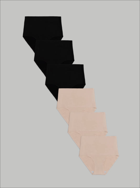 Kit com 6 Calcinhas Caleçon Modeladora Sem Costura Segunda Pele (3 Preto e 3 Bege) - R$103,90 cada