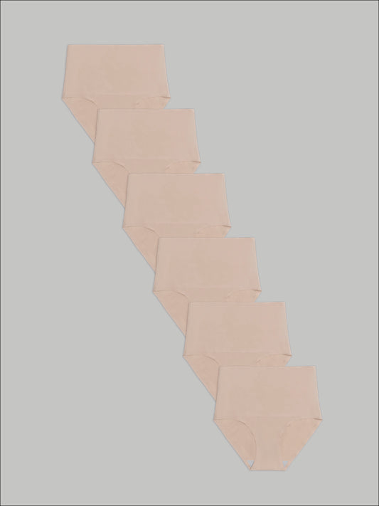 Kit com 6 Calcinhas Caleçon Modeladora Sem Costura Segunda Pele Bege - R$103,90 cada