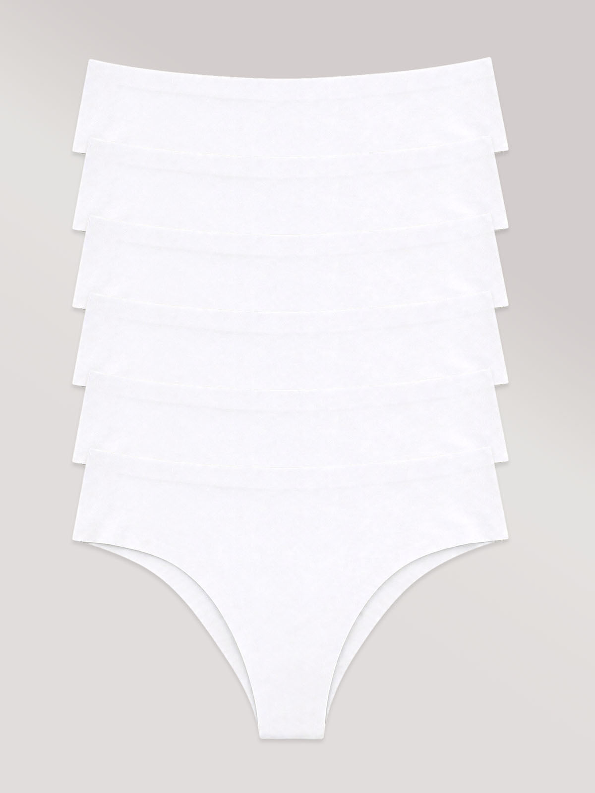 Kit com 6 Calcinhas Biquíni Sem Costura Segunda Pele Branco - R$23,98 cada