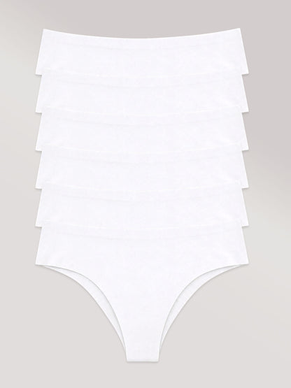 Kit com 6 Calcinhas Biquíni Sem Costura Segunda Pele Branco - R$23,98 cada