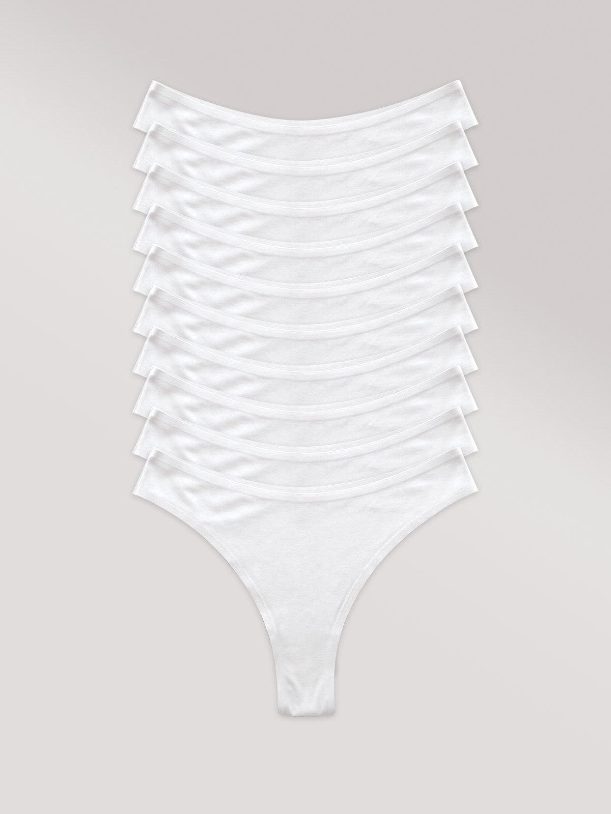 Kit com 10 Calcinhas Asa Delta Invisível Sem Costura Branco