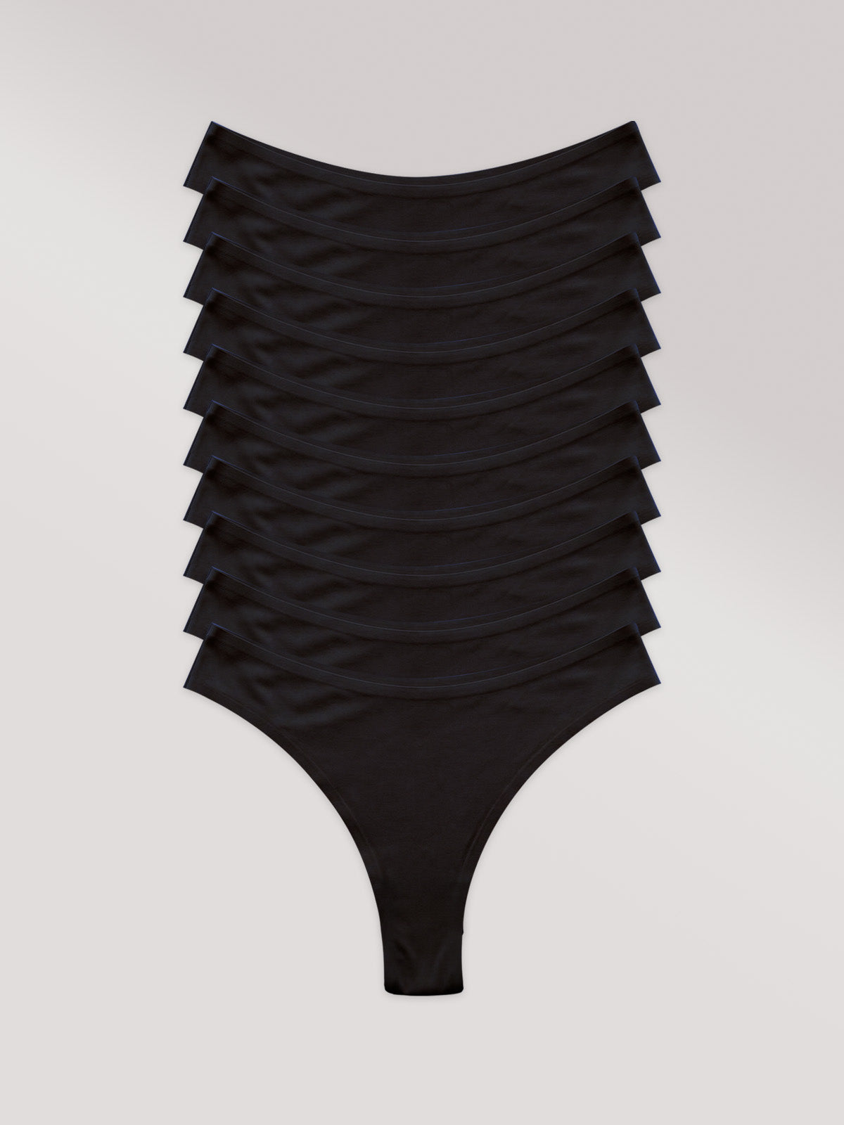 Kit com 10 Calcinhas Asa Delta Invisível Sem Costura Preto