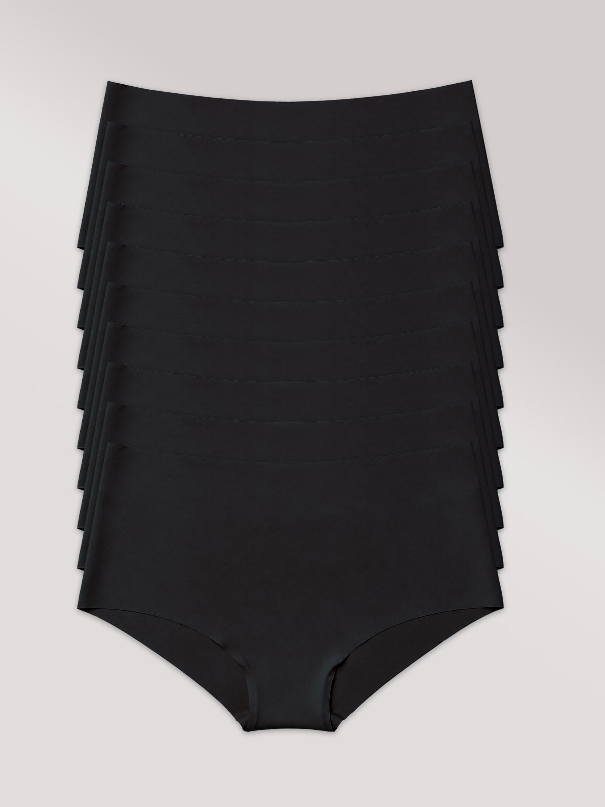 Kit com 10 Calcinhas Caleçon Invisível Sem Costura Preto