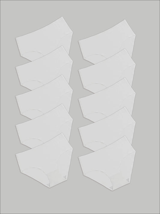 Kit com 10 Calcinhas Caleçon Sem Costura Segunda Pele Branco - R$41,90 Cada