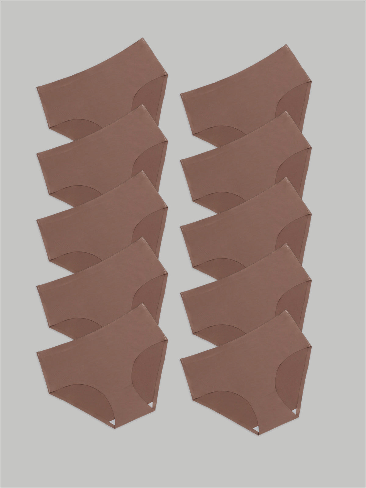 Kit com 10 Calcinhas Caleçon Sem Costura Segunda Pele Marrom Cacau - R$41,90 Cada