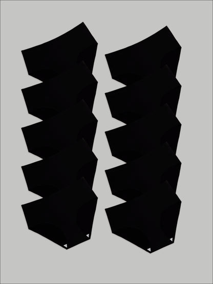 Kit com 10 Calcinhas Caleçon Redutora Sem Costura Segunda Pele Preto - R$55,90 cada