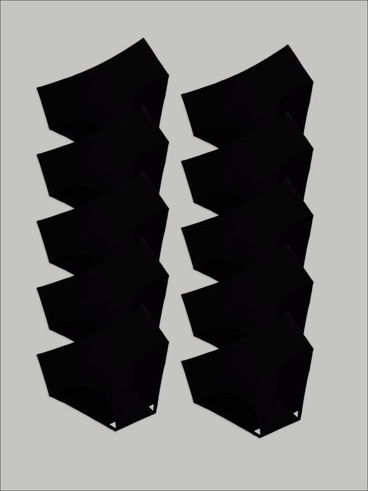 Kit com 10 Calcinhas Caleçon Redutora Sem Costura Segunda Pele Preto - R$55,90 cada