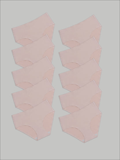 Kit com 10 Calcinhas Caleçon Sem Costura Segunda Pele Rose - R$41,90 Cada