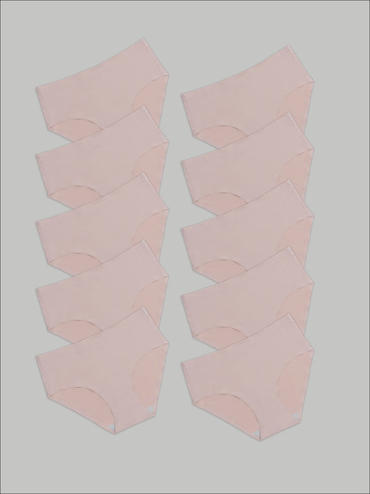 Kit com 10 Calcinhas Caleçon Redutora Sem Costura Segunda Pele Rose - R$55,90 cada