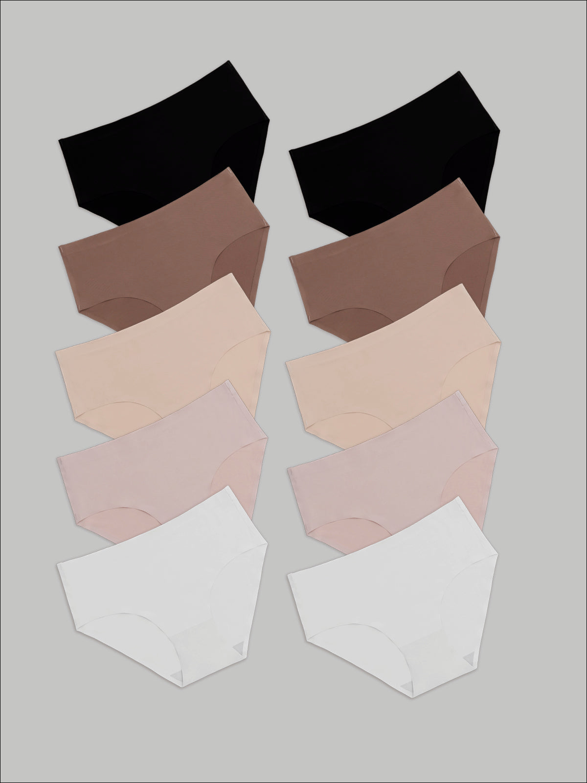 Kit com 10 Calcinhas Caleçon Sem Costura Segunda Pele (2 Preto, 2 Branco, 2 Bege, 2 Rose e 2 Marrom Cacau) - R$41,90 Cada