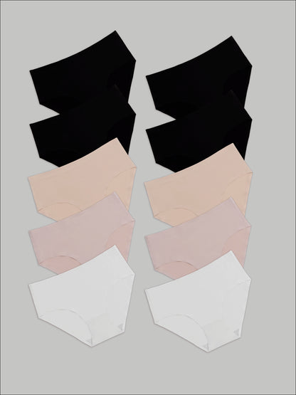 Kit com 10 Calcinhas Caleçon Sem Costura Segunda Pele (4 Preto, 2 Bege, 2 Rose e 2 Branco) - R$41,90 Cada