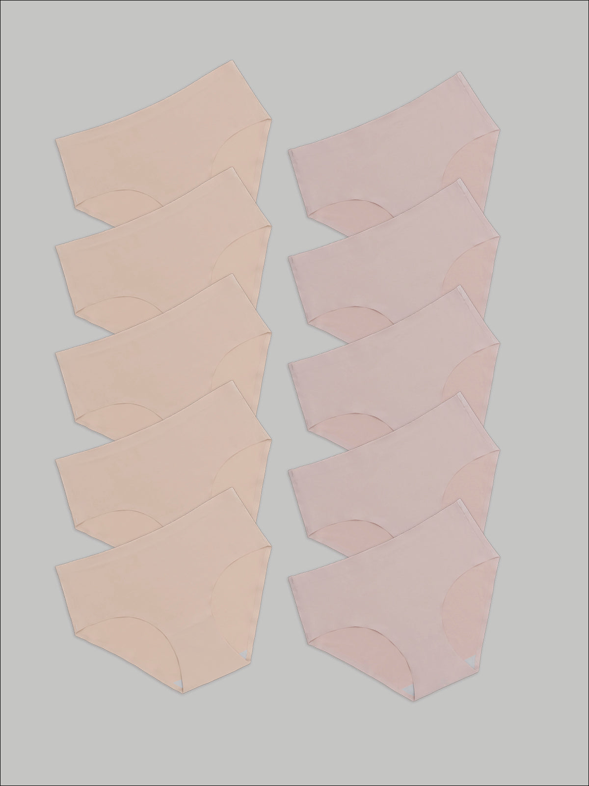 Kit com 10 Calcinhas Caleçon Sem Costura Segunda Pele (5 Bege e 5 Rose) - R$41,90 Cada