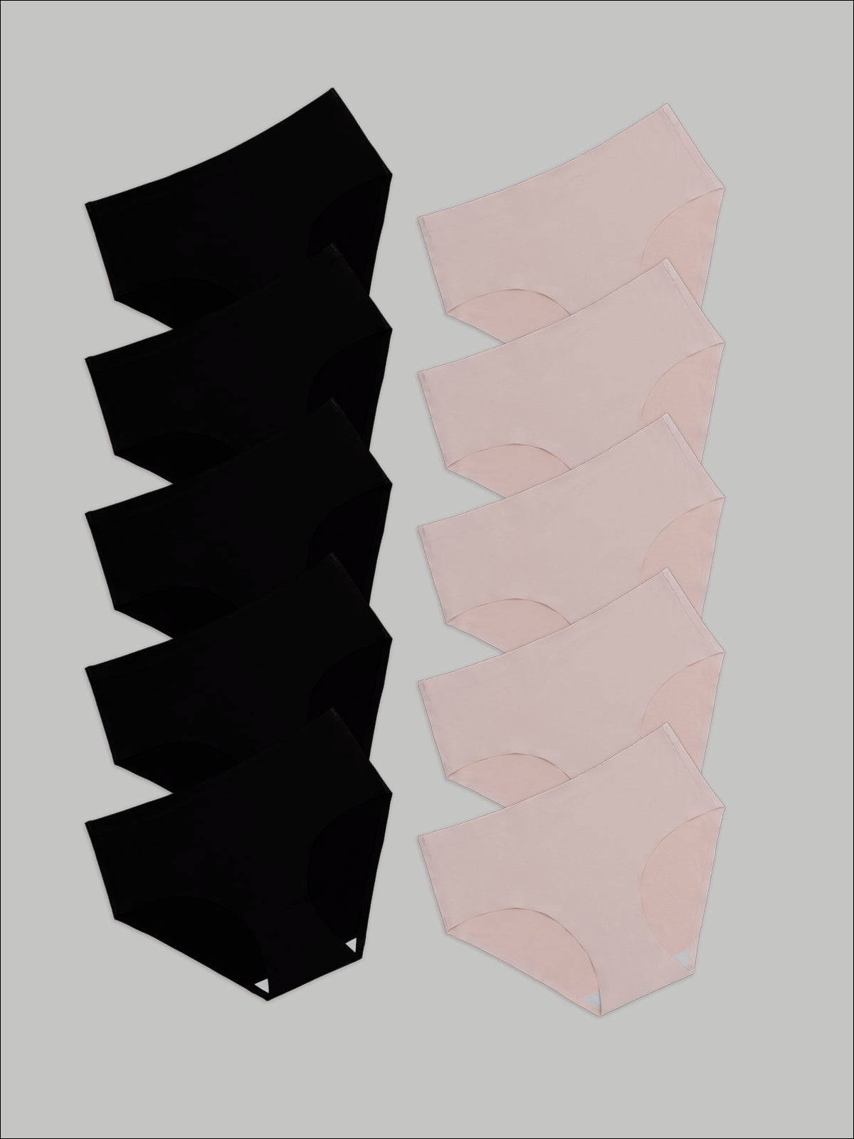 Kit com 10 Calcinhas Caleçon Sem Costura Segunda Pele (5 Preto e 5 Rose) - R$41,90 Cada