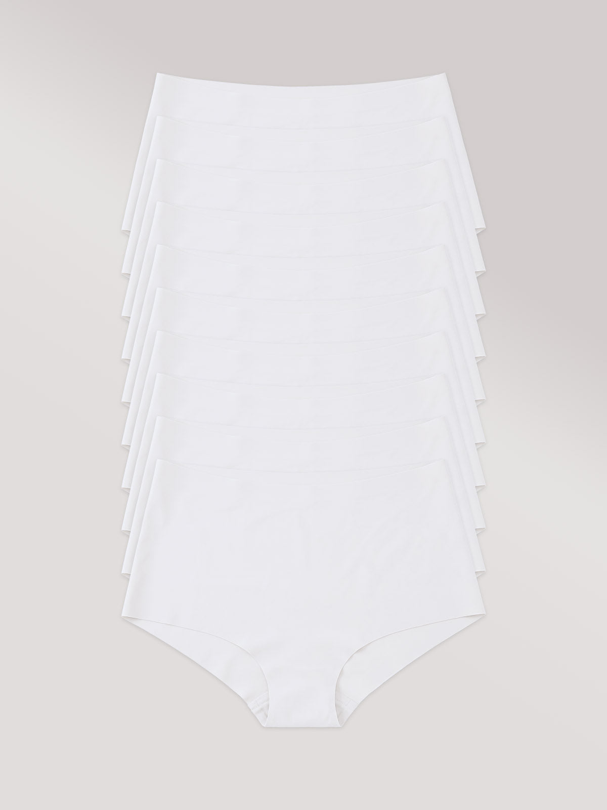 Kit com 10 Calcinhas Hot Pant Invisível Sem Costura Branco