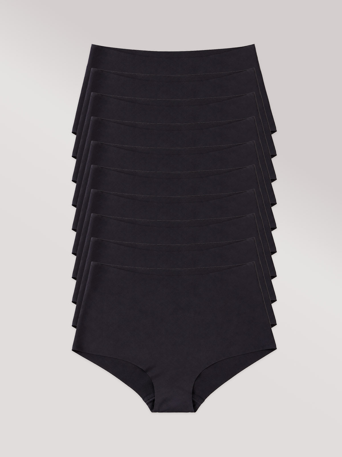 Kit com 10 Calcinhas Hot Pant Invisível Sem Costura Preto