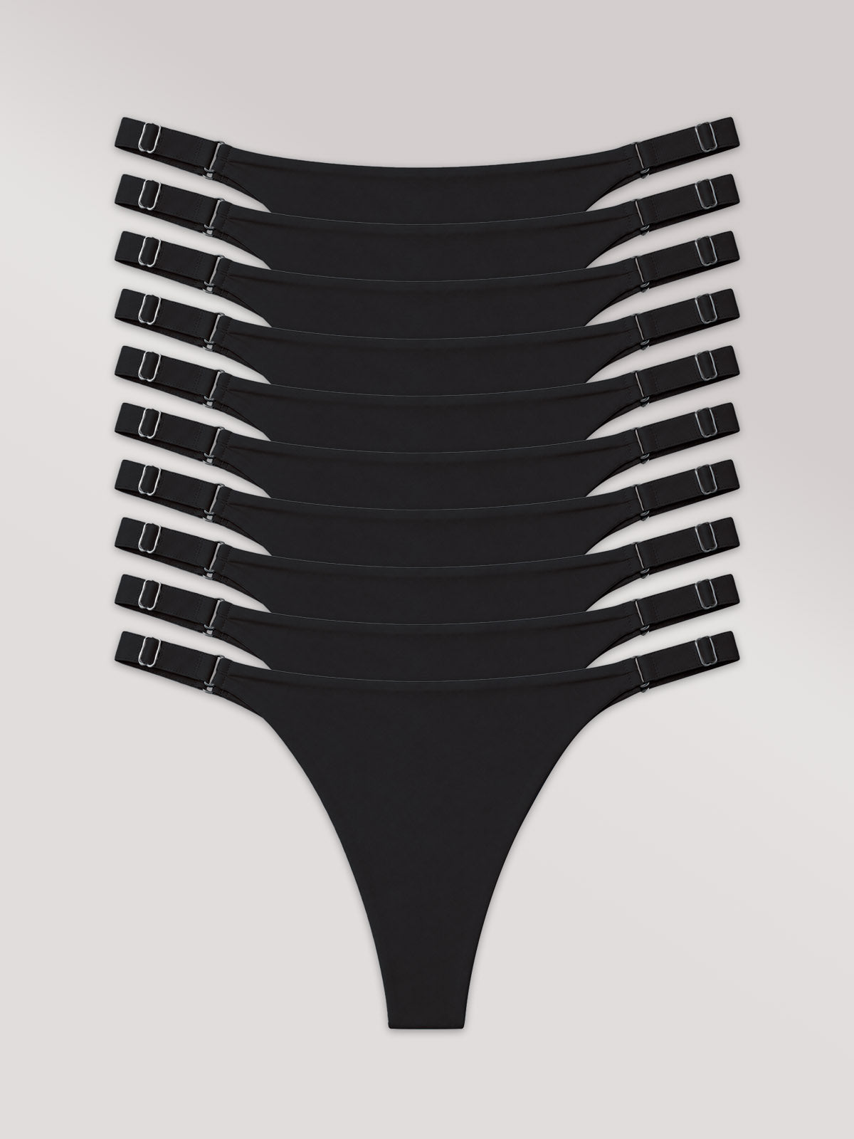 Kit com 10 Calcinhas Micro Fio Invisível Sem Costura Preto