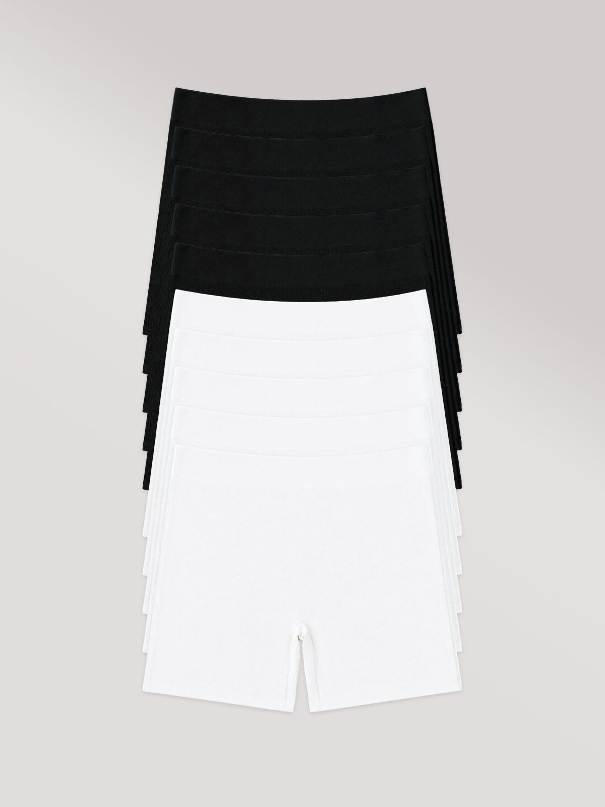 Kit com 10 Calcinhas Shorts Algodão Premium Sem Costura (5 Preto e 5 Branco)
