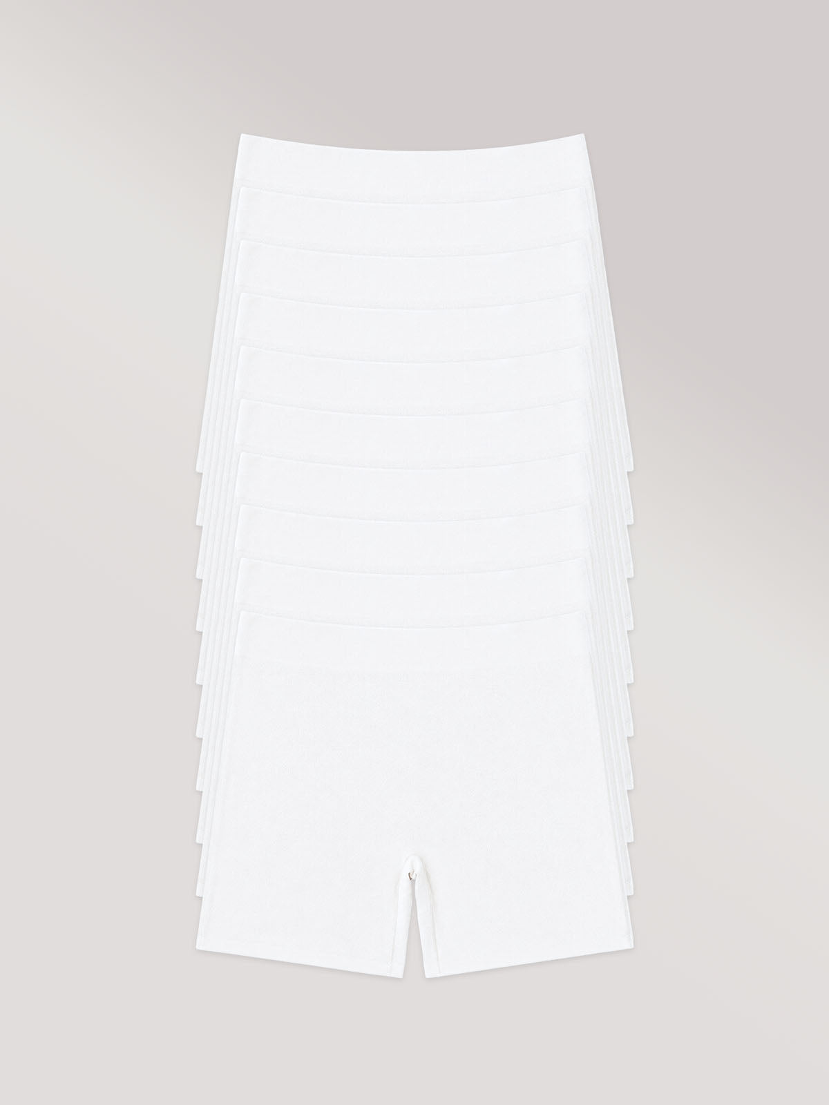 Kit com 10 Calcinhas Shorts Algodão Premium Sem Costura Branco