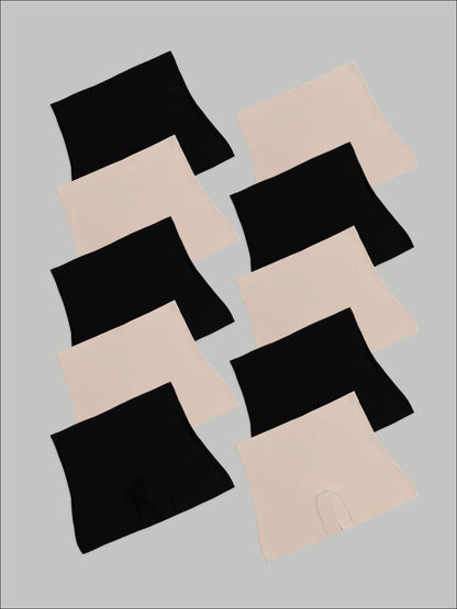 Kit com 10 Calcinhas Shorts Sem Costura Segunda Pele (5 Preto e 5 Bege) - R$59,90 Cada