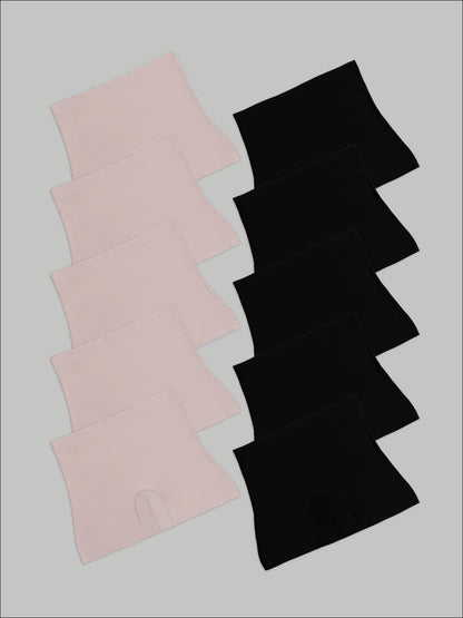 Kit com 10 Calcinhas Shorts Sem Costura Segunda Pele (5 Preto e 5 Rose) - R$59,90 Cada