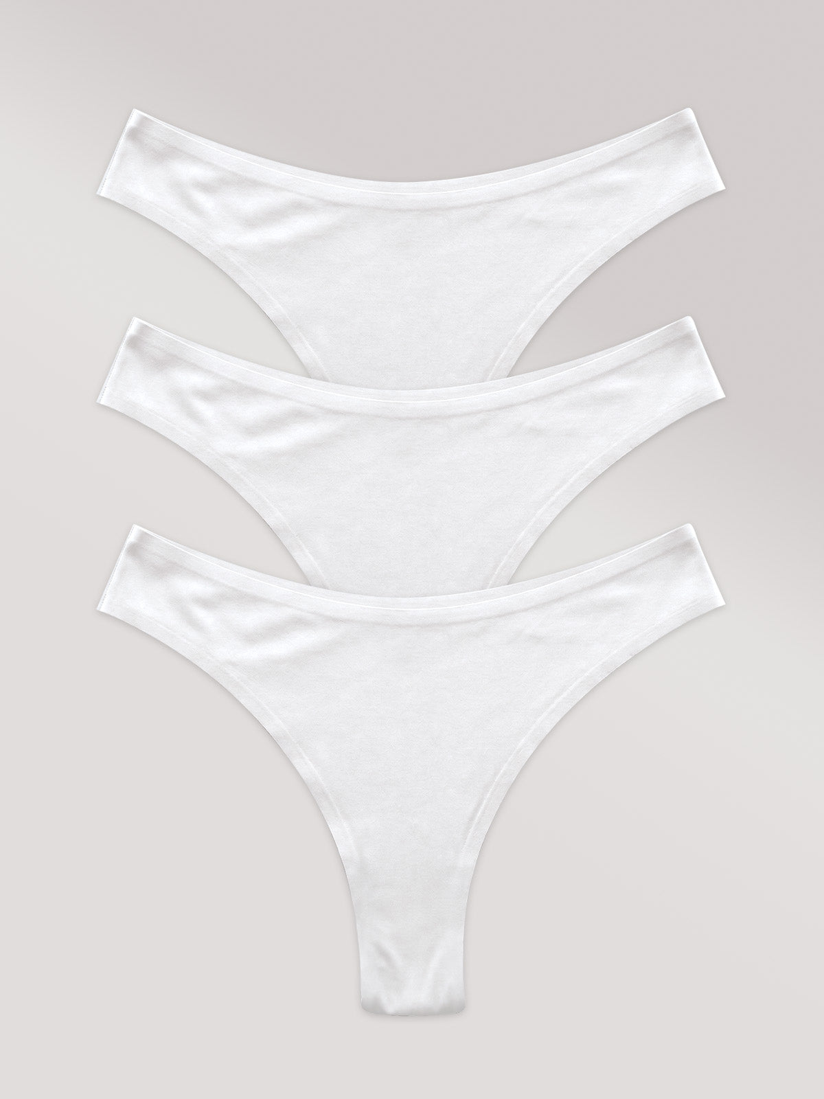 Kit com 3 Calcinhas Asa Delta Invisível Sem Costura Branco