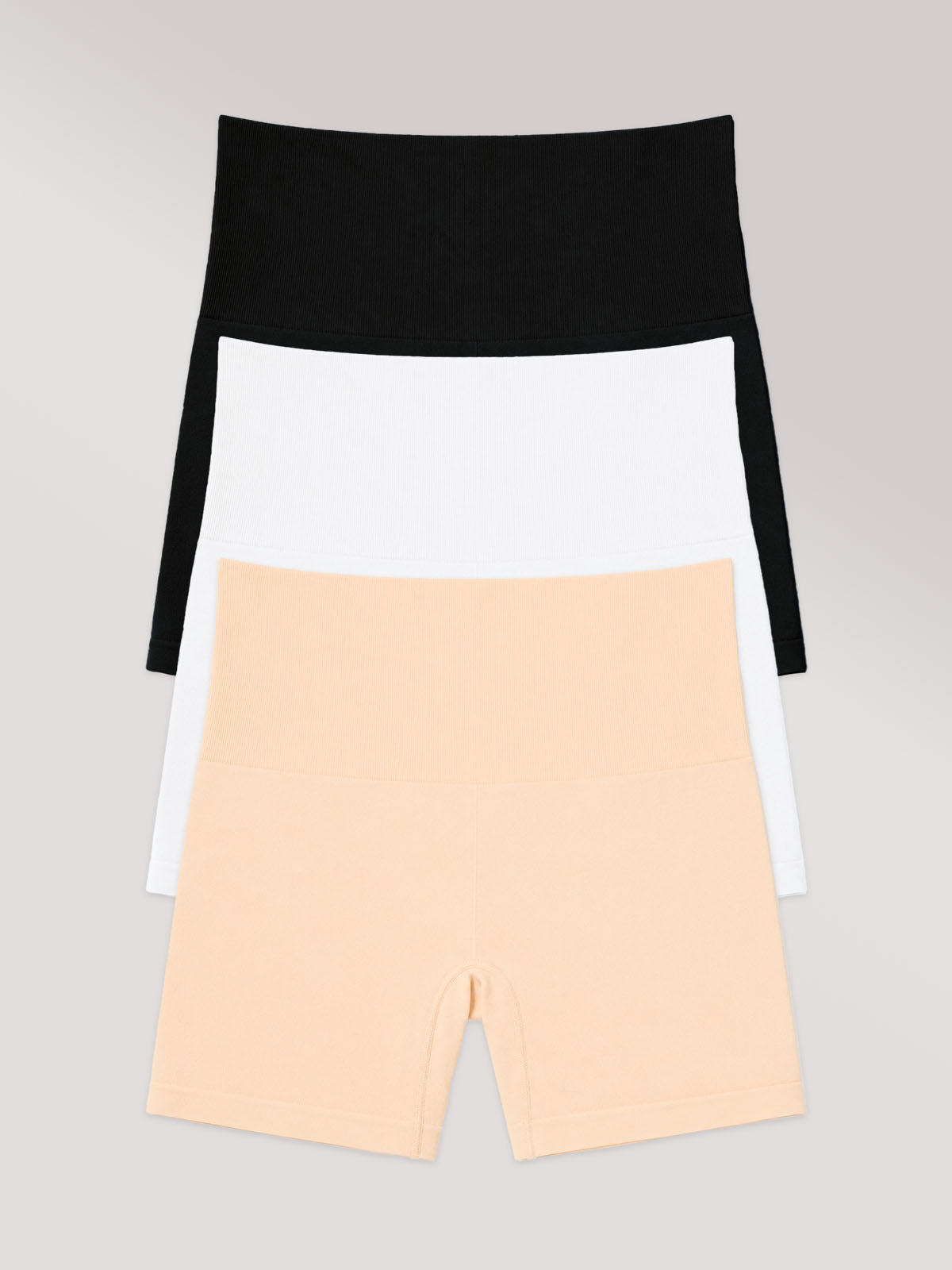 Kit com 3 Calcinhas Boxer Modeladora Sem Costura Premium (1 Preto, 1 Branco e 1 Bege)