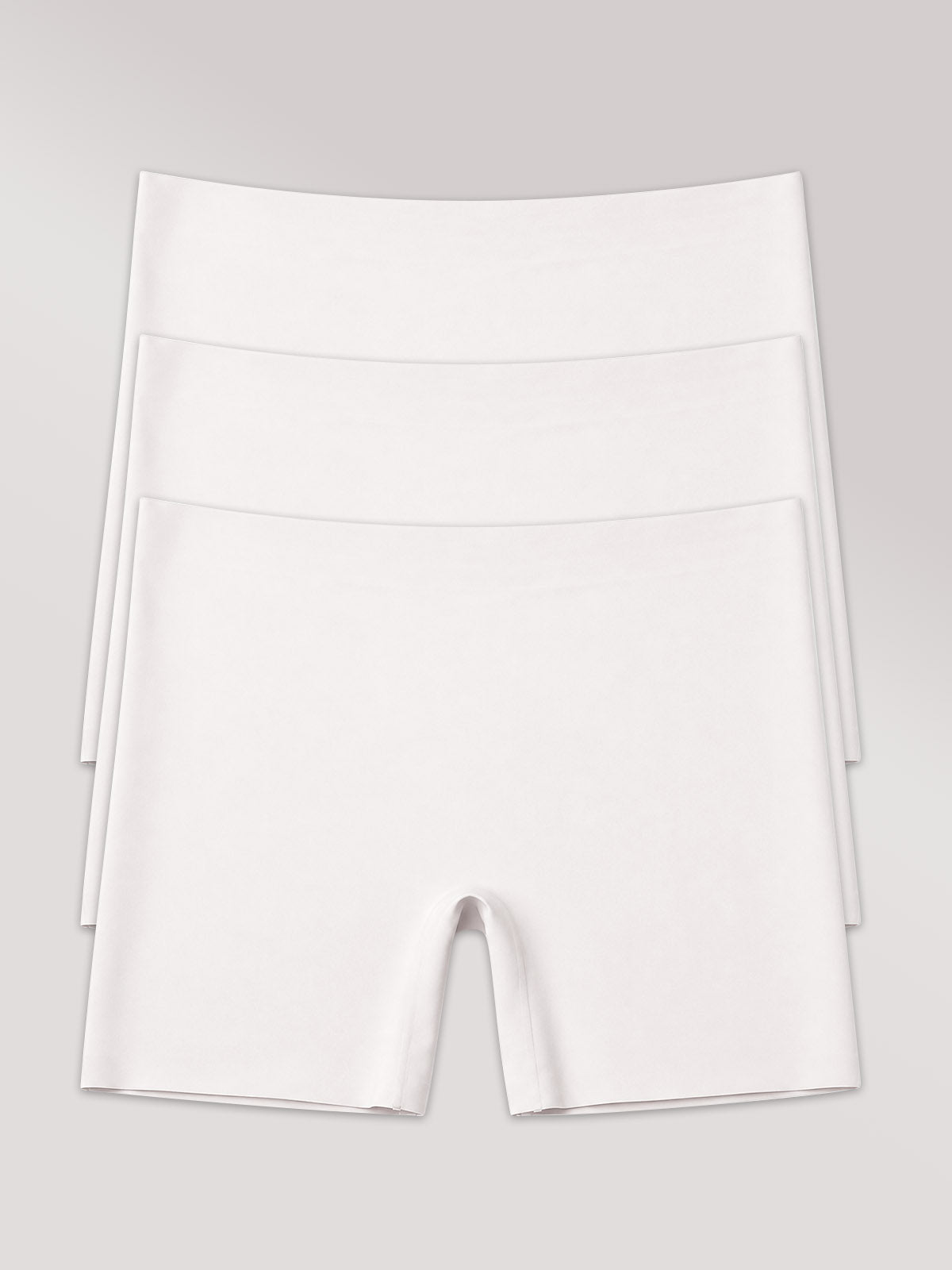 Kit com 3 Calcinhas Boxer Shorts Invisível Sem Costura Branco