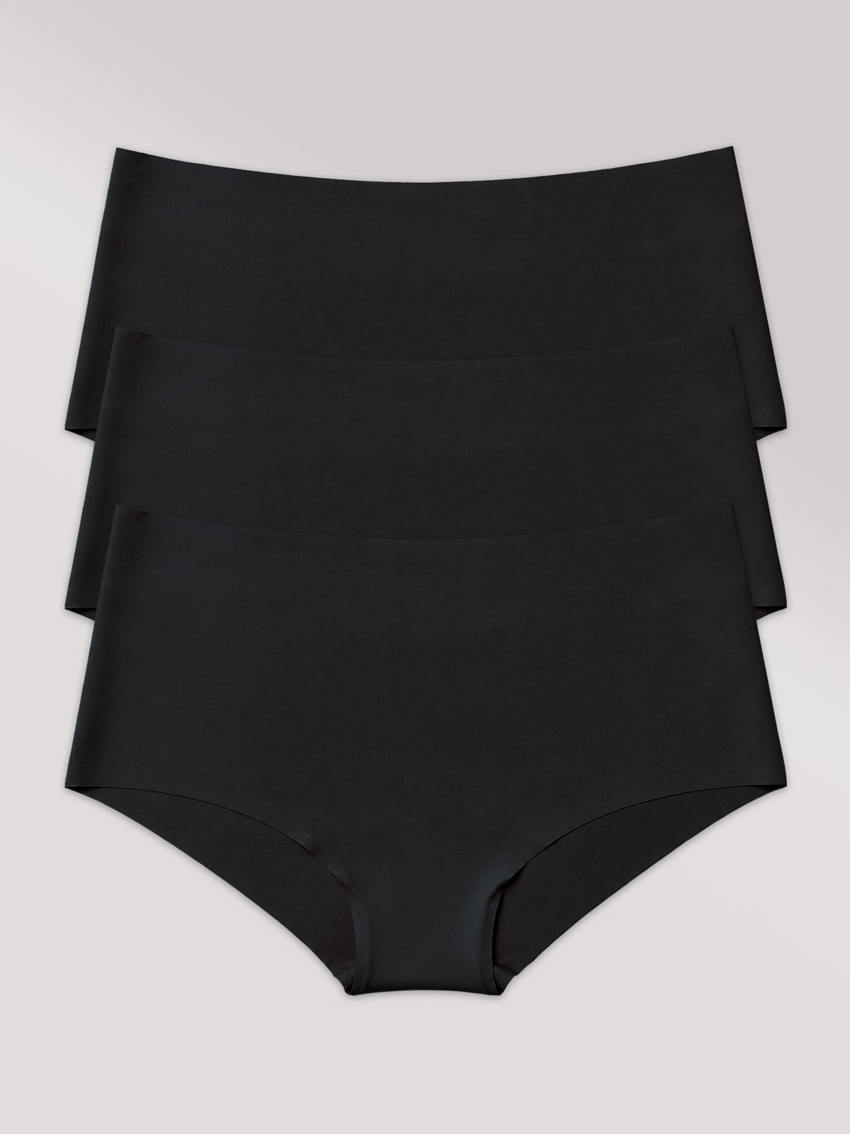 Kit com 3 Calcinhas Caleçon Invisível Sem Costura Preto