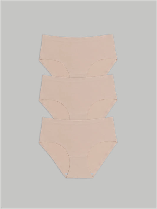 Kit com 3 Calcinhas Caleçon Redutora Sem Costura Segunda Pele Bege - R$71,90 cada