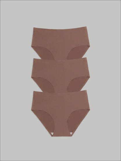 Kit com 3 Calcinhas Caleçon Redutora Sem Costura Segunda Pele Marrom Cacau - R$71,90 cada